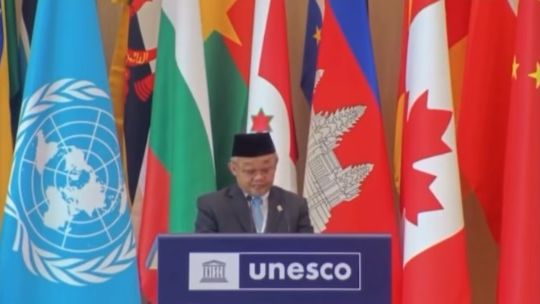 Mendikdasmen, Abdul Mu’ti menggunakan bahasa Indonesia sebagai bahasa pengantar resmi di Sidang Umum UNESCO yang digelar di Samarkand, Uzbekistan